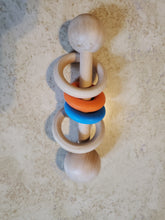Load image into Gallery viewer, Teether-Wooden Rattle with rings
