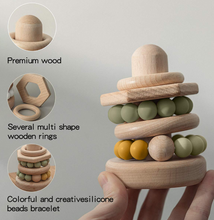 Load image into Gallery viewer, Educational-Wood and Silicone stacker