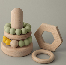 Load image into Gallery viewer, Educational-Wood and Silicone stacker